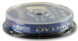 VERBATIM - 4x Speed DVD+RW Matt Silver Blank DVDs - 10 Pack Spindle - Picture 1 of 1