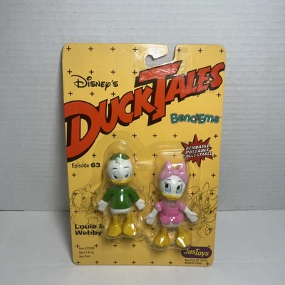 LOUIE & WEBBY Vintage Walt Disney Duck Tales Bendables by Just Toys Brand New - Image 1 of 2