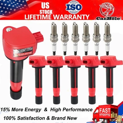 6x Ignition Coil & Iridium Spark Plug For 08-14 Honda Odyssey Accord Acura UF603 - Image 1 of 4