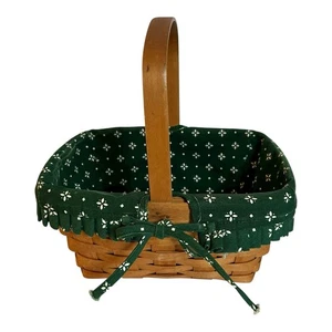 Longaberger 1990 Spring Basket 11x8x5.5 Heritage Green Liner USA Made - Picture 1 of 13