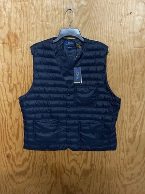 $198 Polo Ralph Lauren Men's Colden V Neck Vest, Navy, XL - Image 1 of 4