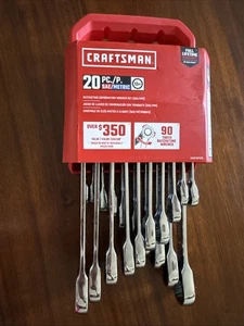 Craftsman 20 pc Combo Ratcheting Wrench Set Metric, SAE - New - Picture 1 of 4