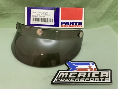 NEW GENUINE PARTS UNLIMITED 0132-0134 3-SNAP VISOR BUBBLE SMOKE - Image 1 of 2