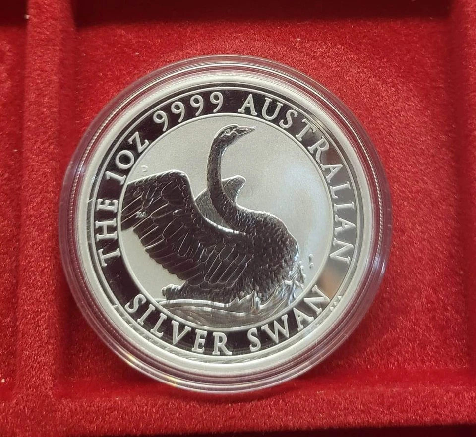 1 Dollaro  Australia 1 oz 2020 Silver 9999 Swan Cigno Schwan Silbermünzen  UNC - Immagine 1 di 2