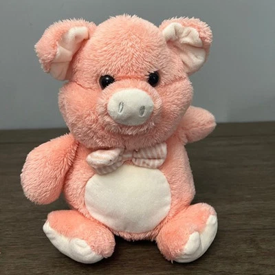 Kellytoy Piggy With Pink Striped Bow Tie Plush 10" - Image 1 of 4