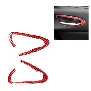 2Pcs Red Carbon Fiber Interior Door Handle Cover Trim For Mazda RX-8 2004-2008 - Picture 1 of 12