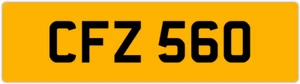 CFZ 560 C 3x3 DATELESS PRIVATE NUMBER PLATE CAM COL CHRIS CHAS CHARLIE CAL CON - Picture 1 of 1