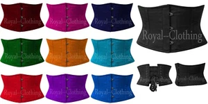 Waist Trainer Twill Cotton Tight Lacing Short Underbust Hourglass Corset 8079-C - Picture 1 of 1