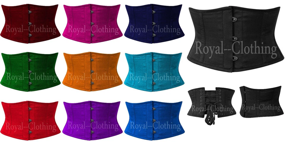 Waist Trainer Twill Cotton Tight Lacing Short Underbust Hourglass Corset 8079-C - Image 1 of 1