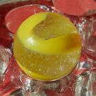5/8" Akro Agate Limon Yellow Ringer Marble In Wet Mint Condition ??.
