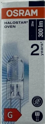 G4 Oven Lamp Bulb Osram 64428 12V 20W 300 Degree OVEN various pack sizes - Image 1 of 4