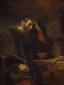 Saint St. Paul the Apostle Rembrandt 1645 Portrait Painting Poster CANVAS Print - Picture 1 of 4