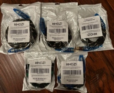 HHDZI Microphone Cables LOT OF 5 See Photos For Specifics - Image 1 of 4