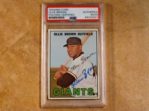 OLLIE BROWN SIGNED AUTOGRAPHED 1967 TOPPS CARD #83 SAN FRANCISCO GIANTS PSA - Picture 1 of 2