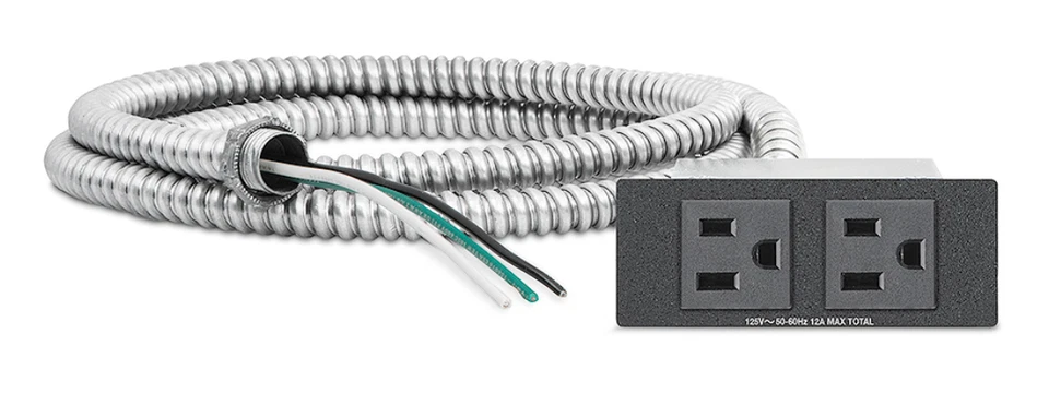 Extron Dual AC Outlet AAP Module with 6' Conduit 60-1596-02 New in Box - Image 1 of 1