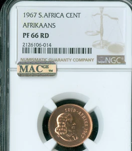 1967 SOUTH AFRICA CENT AFRIKAANS NGC PF66 RD MAC SPOTLESS * - Picture 1 of 2