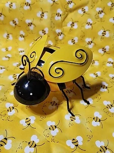 Decorative Metal Yellow Bumble Bee Bumblebee's Garden Accents Lawn Tabletop - Picture 1 of 9