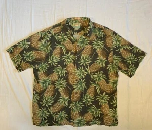 Reyn Spooner Hawaii Ananas Hemd Regency Seide Jacquard 100% Seide Herren L - Bild 1 von 6