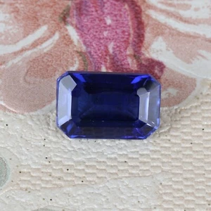 Piedra preciosa suelta facetada corte esmeralda 10,20 quilates zafiro azul de alta calidad GS-937 - Imagen 1 de 5