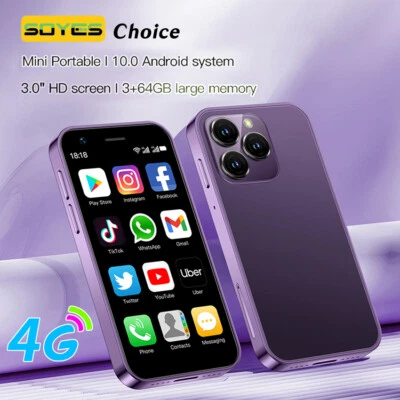 Unlocked SOYES XS15 3.0" Small Smartphone 3G+64G Android Mobile Phone Dual SIM - Image 1 of 4
