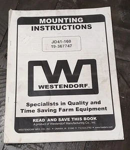 WESTENDORF MOUNTING INSTRUCTION MANUAL - FRONT END LOADER 100 SERIES TA-160 - Picture 1 of 3