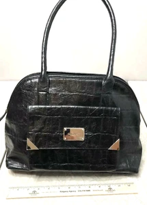 Nine West Satchel Handbag Black With Silver Accents Really Cute - Picture 1 of 4