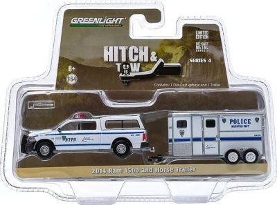 2015 GREENLIGHT Hitch & Tow Series 4 '14 Ram 1500 and Horse Trailer NYPD POLICE - Image 1 of 4