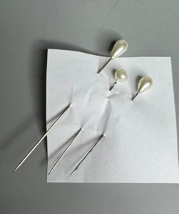 French vintage set of 3 hat pin jewelry mother of pearls - Picture 1 of 3