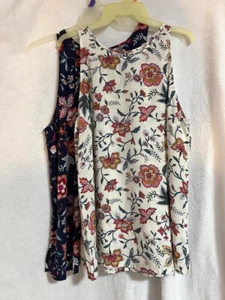 Womens Sleeveless tank tops L Summer Top Beach Wear Flowy - Picture 1 of 9
