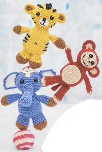 Home Print Crochet Pattern - Circus Tiger Elephant Monkey Amigurumi Animals 0424 - Picture 1 of 1