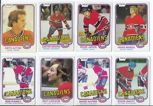 1980's O-Pee- Chee Montreal Canadiens Hockey Card Lot Of 8 (Very Good) - Bild 1 von 1