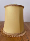 Vintage Yellow Canvas Drum Tassel Lampshade Victorian 10" (H) 10 3/4" (W)