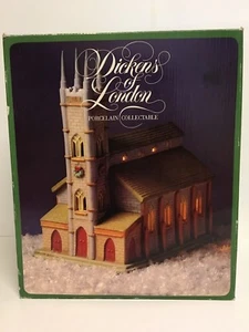 Iglesia de St Andrews con cordón de luz porcelana pintada a mano Dickens de Londres 1991 - Imagen 1 de 5