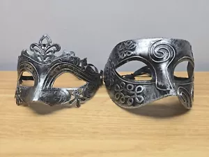 Máscara facial griega romana para adulto con mascarada plateada para baile de disfraces - Imagen 1 de 6