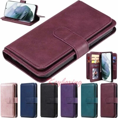 For Samsung S23 Ultra S22 S21 S20 S10 S9+ Wallet Card Holder Leather Case Cover - Image 1 of 4