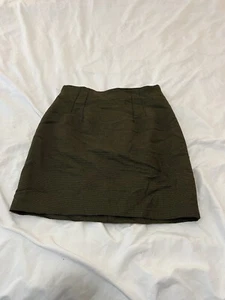 Vintage 90’s George Georgiou Skirt Houndstooth Design Olive Green Medium 353 - Picture 1 of 5