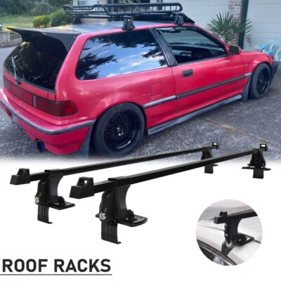 Portaequipajes con barra transversal de techo de 53" para Honda Civic EF 1987-1991 con bloqueo Foto 1 de 4