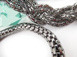 Express Necklace Braided Gunmetal Gray Chain Chunky Twisted Mesh w/Bracelet