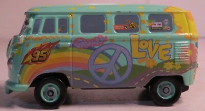 DISNEY PIXAR CARS FILMORE FILLMORE VW BUS LOOSE Volkswagen Hippie Children's Toy - Image 1 of 4