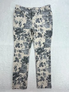 Chicos So Slimming Floral Print Straight Leg Mid Rise Denim Jeans Women S 1 (8) - Picture 1 of 10