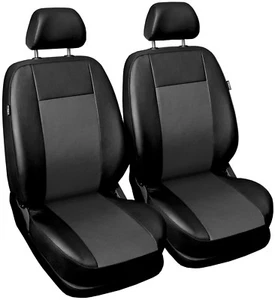 Fundas de asiento delanteras de cuero sintético para Citroen DS3 1+1 negro/gris - Imagen 1 de 7