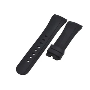 Correa de reloj de goma negra de 24 mm para Graham Chronofighter Prodive - Imagen 1 de 6