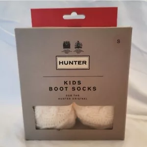 NIB Hunter Kids Boot Socks, Hunter White, 6 Stitch Cable, Size S - Picture 1 of 5