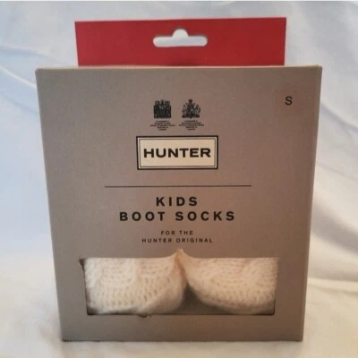 NIB Hunter Kids Boot Socks, Hunter White, 6 Stitch Cable, Size S - Image 1 of 4