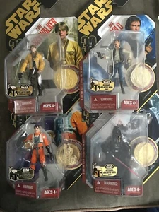 Star Wars Luke Skywalker, Hans Solo, Darth Vader, Biggs Darklighter - Gold Coin - Picture 1 of 9