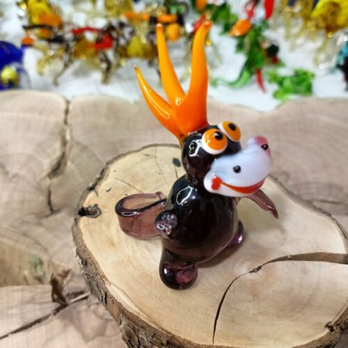 GLASS Animals. Murano glass art  funny little dragon .A souvenir. Toy. Handmade