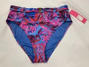 Lilly Pulitzer SONNIE BOTTOM Rubinrot Wild Times Bikinis Unterteil Schwimmen 12 NEU - Bild 1 von 6