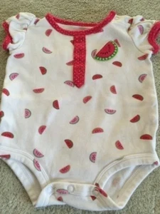Carters Mädchen weiß rosa Wassermelone Kurzarm Einteiler 3 Monate - Bild 1 von 5