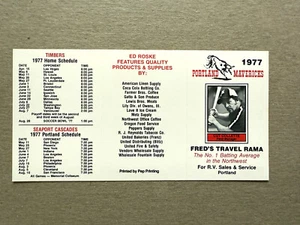 WHITE 1977 PORTLAND MAVERICKS Minor League Schedule BATTERED BASTARDS BASEBALL - Picture 1 of 2