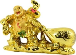 New Figurine Laughing Buddha Happy Wealth Money Lucky Buddha Feng Shui Statue - Picture 1 of 1